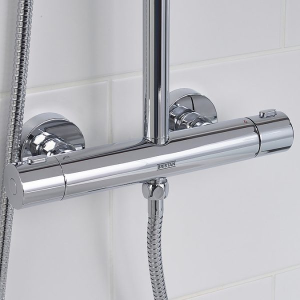 Bristan Zing2 Thermostatic Bar Shower Valve and Rigid Riser Kit   Chrome - Image 5